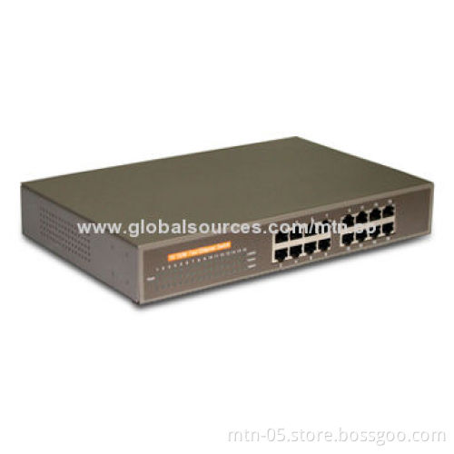 16-port Ethernet Switch, Supports Automatic MDI/MDIX FunctionNew